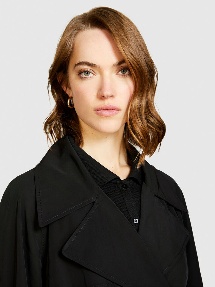 Glossy trench coat - women's trench coats & rain coats - Black | Sisley image number 5